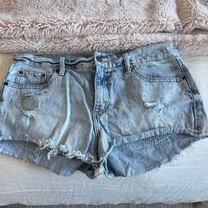 Pistola Light Blue Distressed Jean Shorts